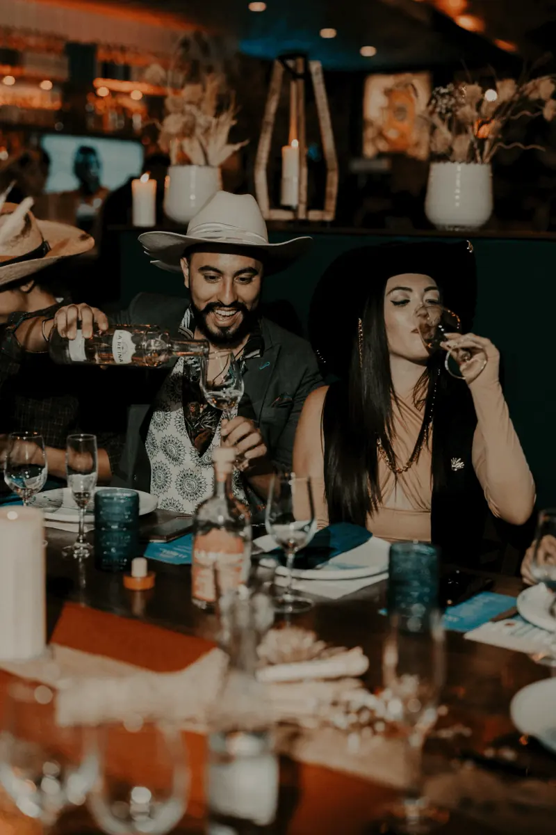 Guests at the table in the dining room